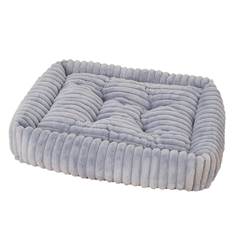 Plush Pet Bed with High Edge Non-Slip Bottom Soft Cozy Dog Cat Bed