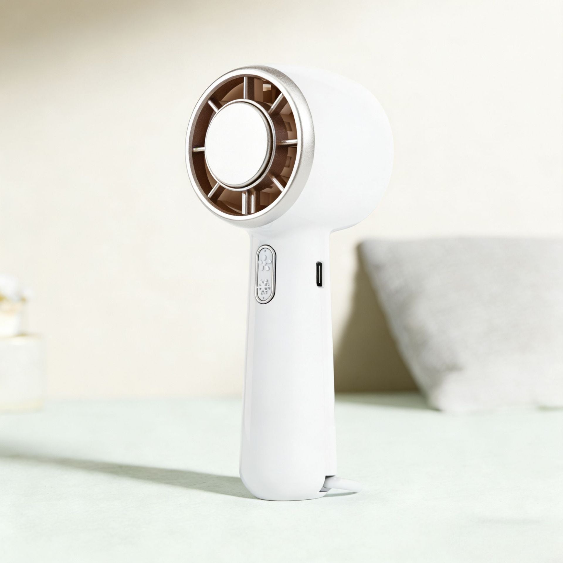 Women's Portable Handheld Fan with Spray Function USB Rechargeable Compact