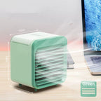 Personal Desktop Cooler Ultra-Compact USB-Powered Microclimate Cube with Refillable Water Tank and Adjustable Air Louvers