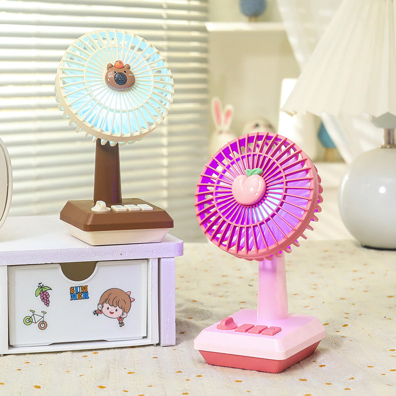 Portable USB Table Fan Ladies Pineapple Design Lightweight Quiet Adjustable Speeds