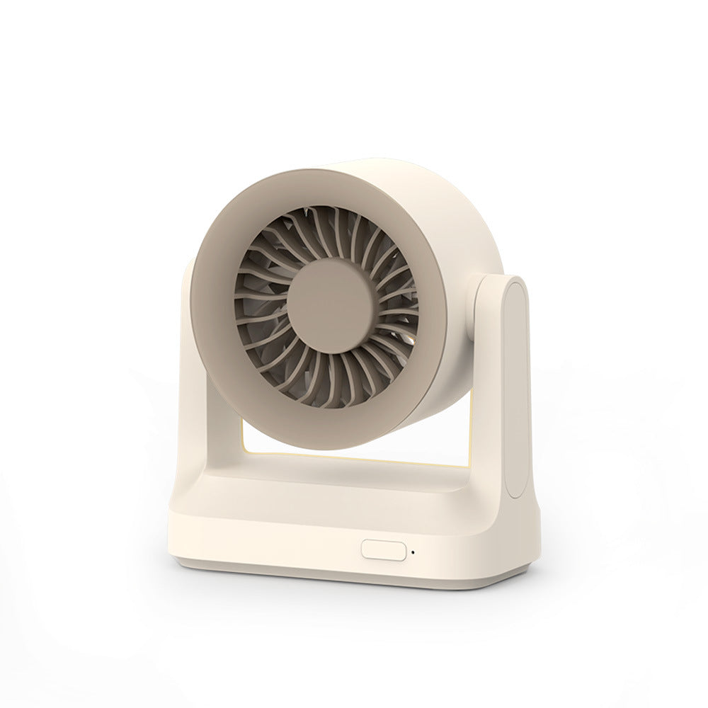 Unisex nan compact rechargeable table fan with pivoting turbine air guidance
