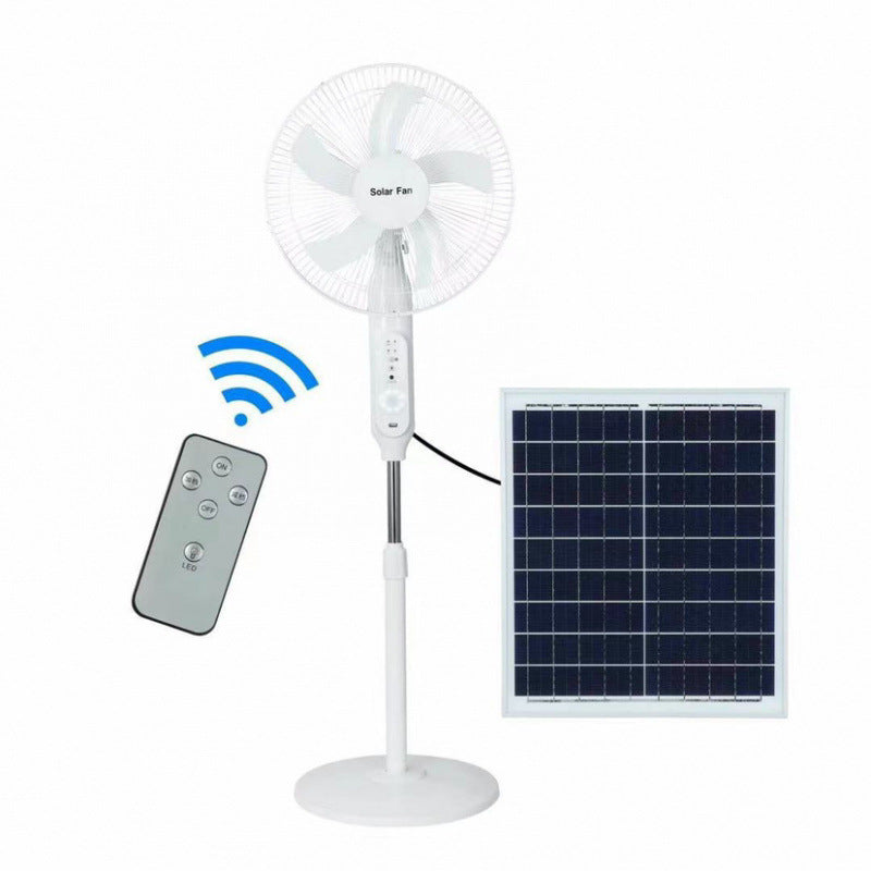 Harrow Solar-Powered Floor Fan Unisex Adjustable Height Quiet Operation Eco-Friendly