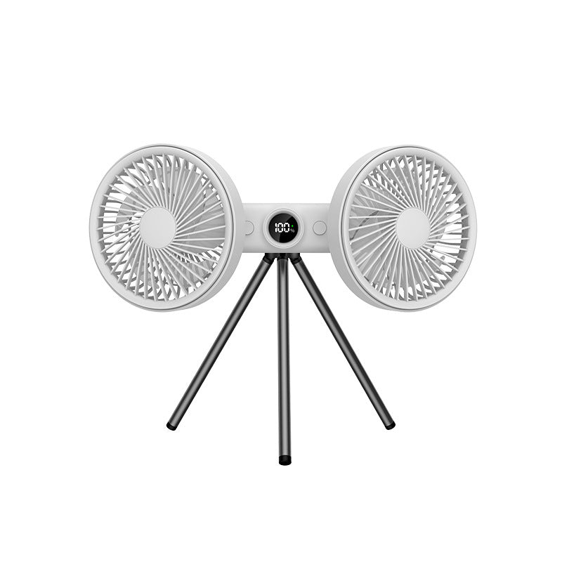 Adjustable Dual-Head Fan with Tripod Stand Portable Quiet Personal Cooling Fan
