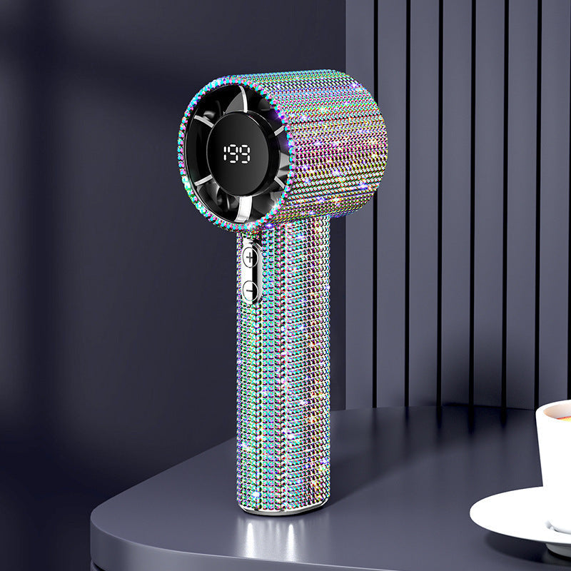 Compact Portable Fan with LED Display and Multiple Speeds for Men