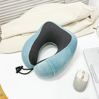 Unisex Memory Foam Travel Neck Pillow with Adjustable Straps and Breathable Cover
