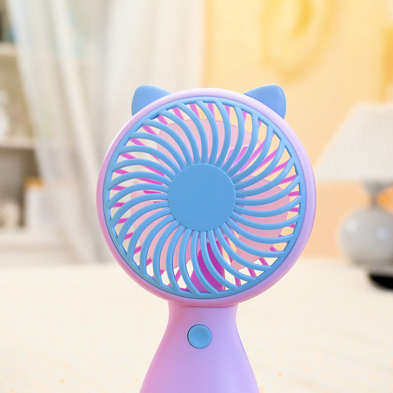 Portable Table Fan Rechargeable Quiet Compact Desk Fan with Cute Ears for Home Office