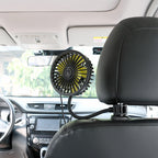 Portable Flexible Car Air Circulator Fan Adjustable Neck Compact Lightweight Airflow Cooler