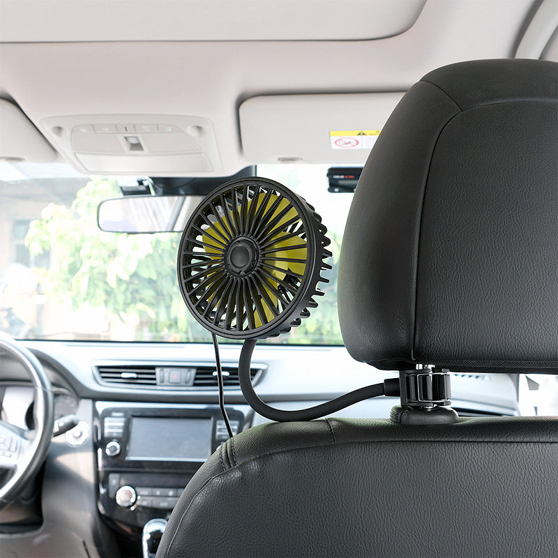 Portable Flexible Car Air Circulator Fan Adjustable Neck Compact Lightweight Airflow Cooler