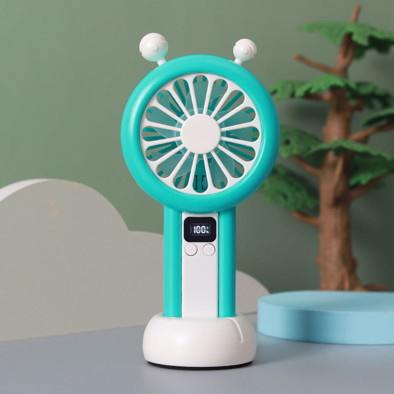 Women's Portable Handheld Fan with Digital Display Multiple Speed Modes Compact Design