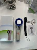 Portable Turbo Hand Fan with Digital Control USB Rechargeable Lightweight Ergonomic Design