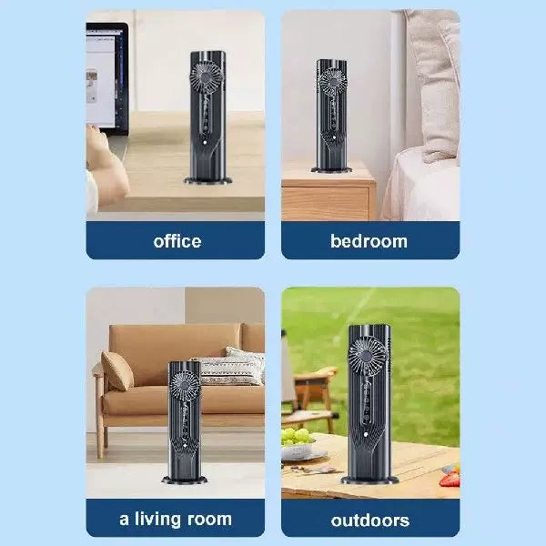 Rechargeable Vertical Desktop Fan with LED Display Touch Control Adjustable Tilt Base