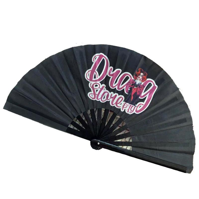 Women's Folding Fan with Creative Drag Motif Lightweight Stylish Accessory