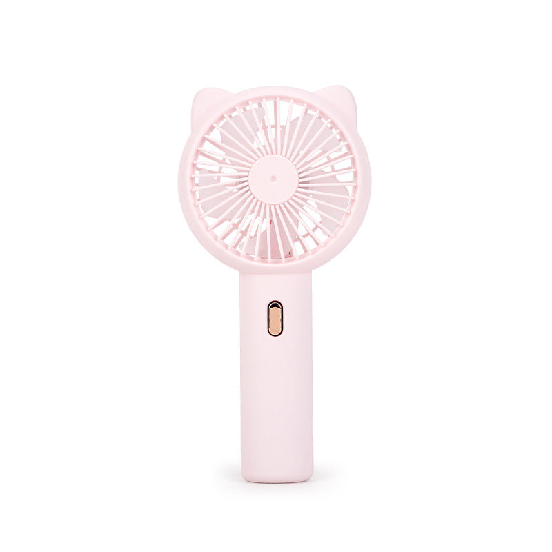 Portable Handheld Fan with Cat Ears USB Rechargeable Compact Personal Fan