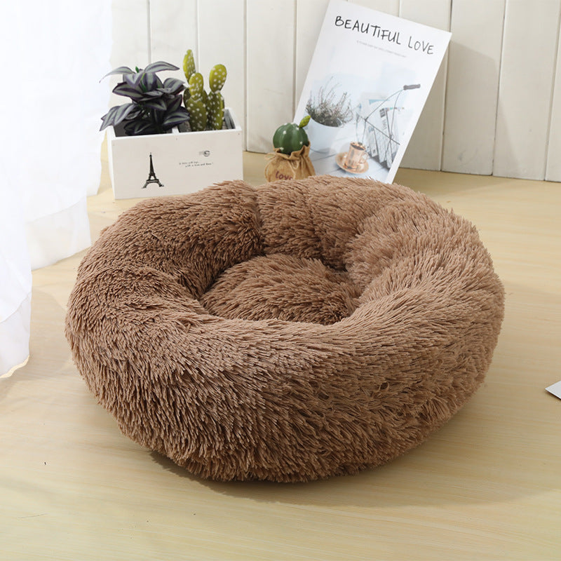 Fluffy Dog Bed Hypoallergenic Soft Round Non-Slip Machine Washable