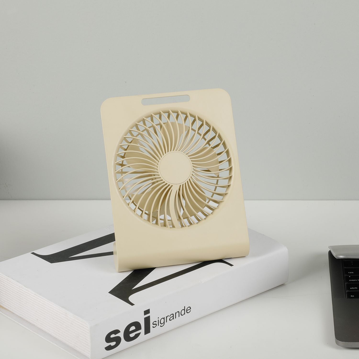 Harrow Portable Rechargeable Desk Fan with 360-Degree Rotation and Multiple Speeds