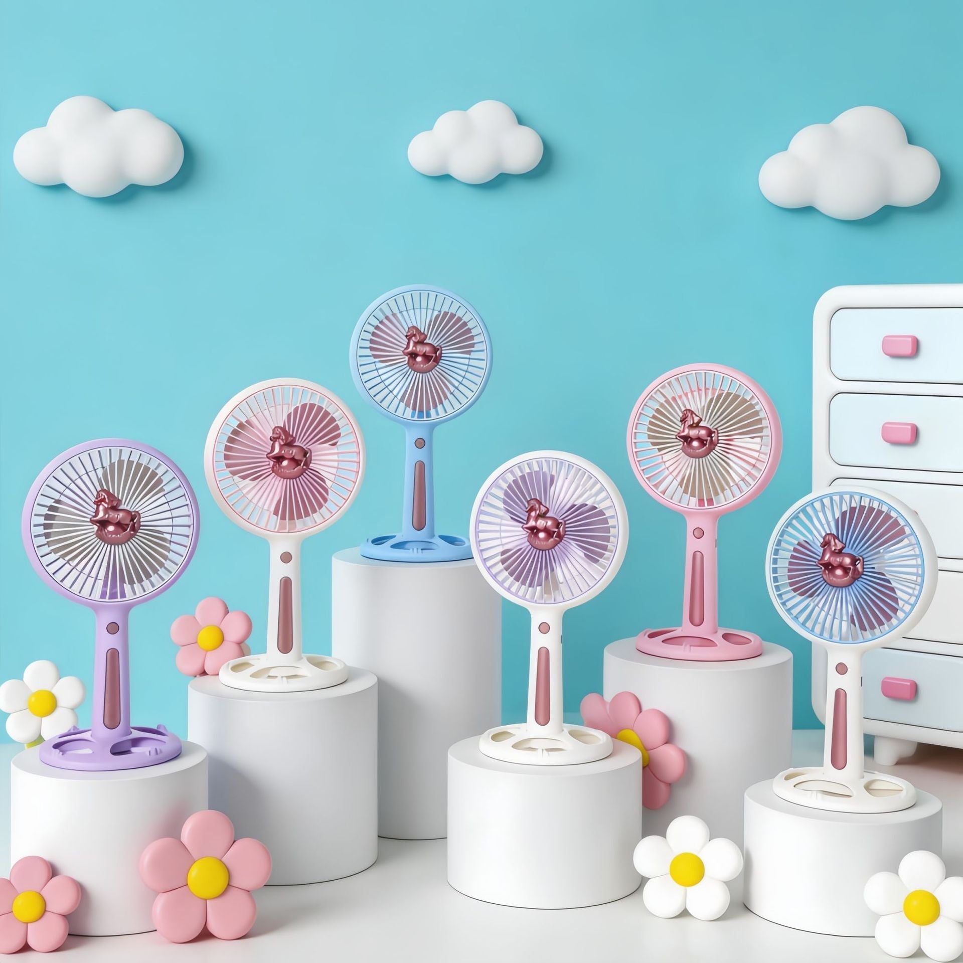 Portable Handheld Fan with Adjustable Tilt USB Rechargeable Lightweight Quiet Operation
