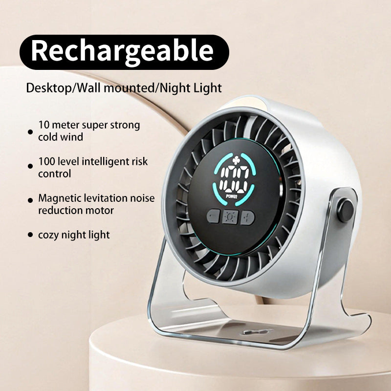 Rechargeable Air Cooler Fan with Silent Magnetic Motor and Adjustable Cooling Levels