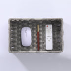 Woven Storage Baskets Durable Eco-Friendly Plastic Organizer for Home Office Bathroom