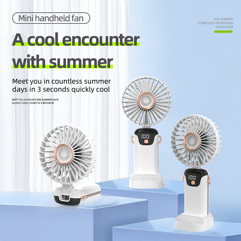 Portable Table Fan Battery Operated with LED Display and Multiple Speeds