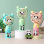 Portable Mini Fan USB Rechargeable Quiet Panda Design Compact Lightweight