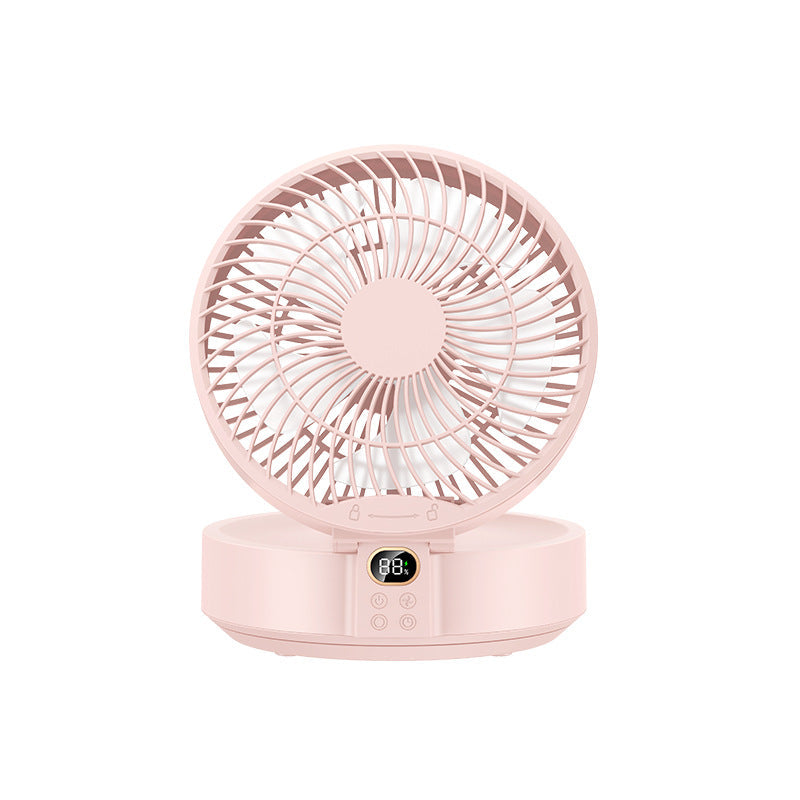 Portable Rechargeable Desk Fan Compact Lightweight Adjustable Speed 360-Degree Rotatable Head