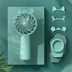 Portable Mini Hand Fan for Women USB Rechargeable with Creative Ear Design
