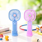 Portable USB Hand Fan with Cute Bear Design Compact Quiet Swivel Head for Women