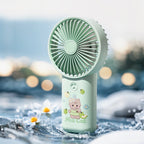 Portable Cartoon-Themed Rechargeable Hand Fan Adjustable Speed Compact Size