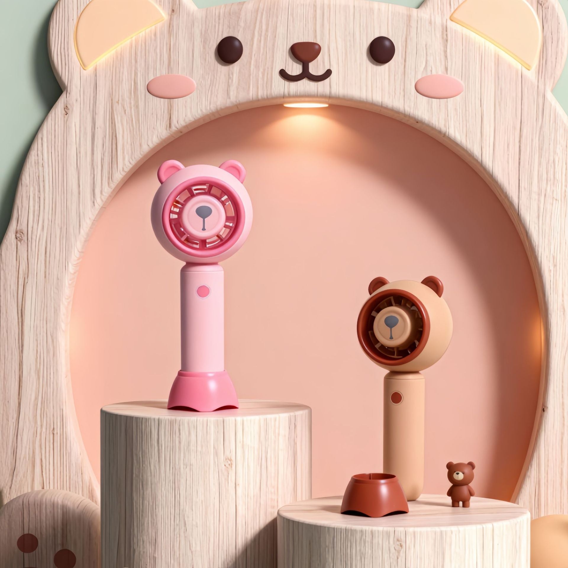 Portable USB Handheld Fan with Animal Design Lightweight Rechargeable Personal Cooling Fan