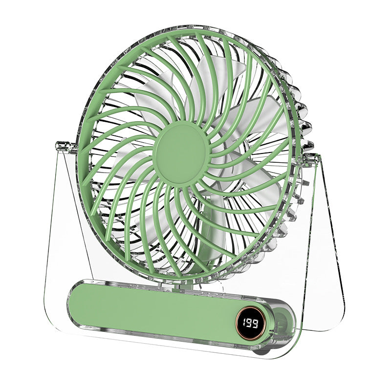 Adjustable Rechargeable Desk Fan with Digital Display and Quiet Operation