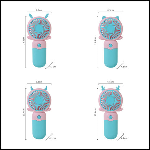 Portable Handheld Fan with Animal Ears USB Rechargeable Quiet Operation