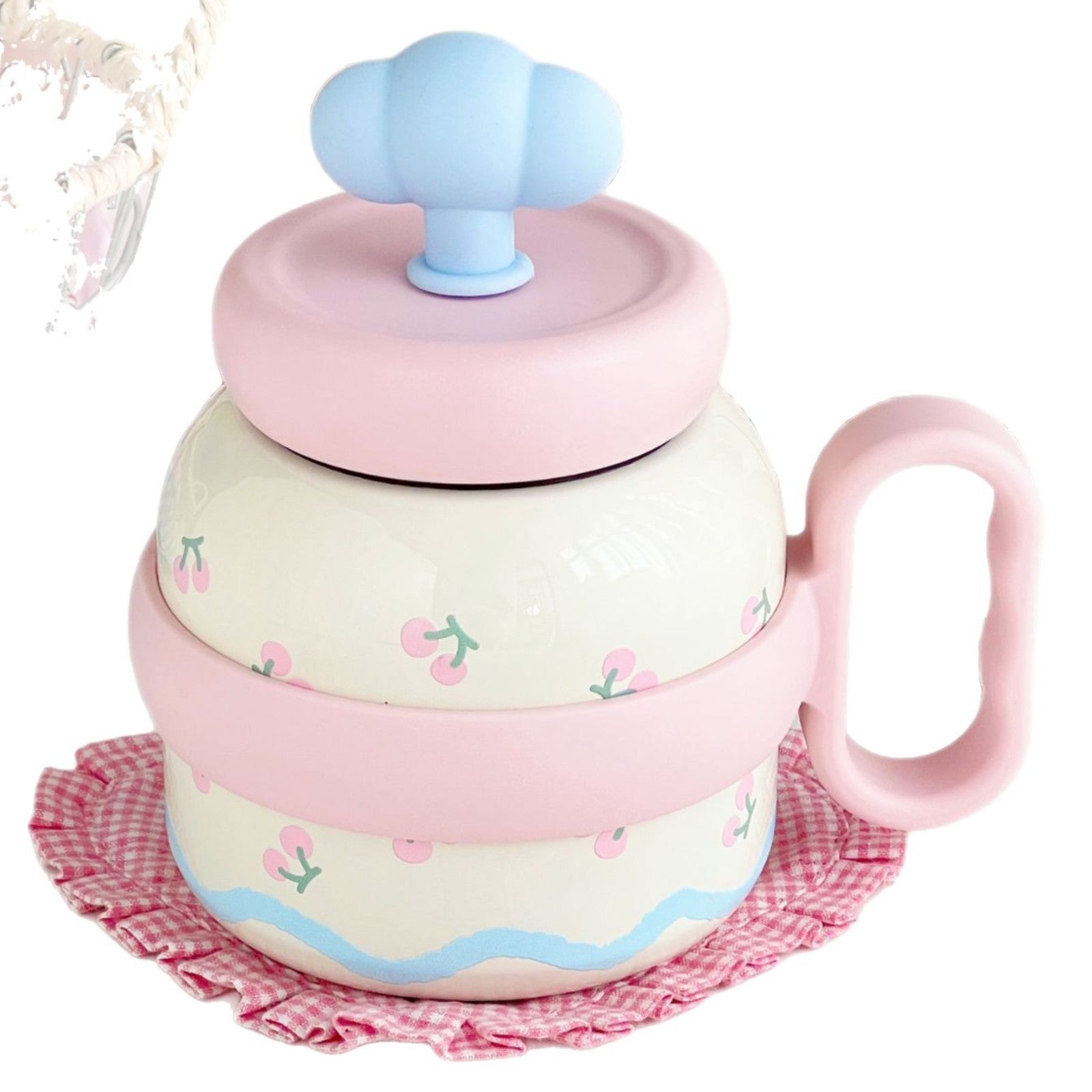 Creative Ceramic Teapot with Fruit Pattern Ergonomic Handle Easy to Clean Stylish Tea Pot