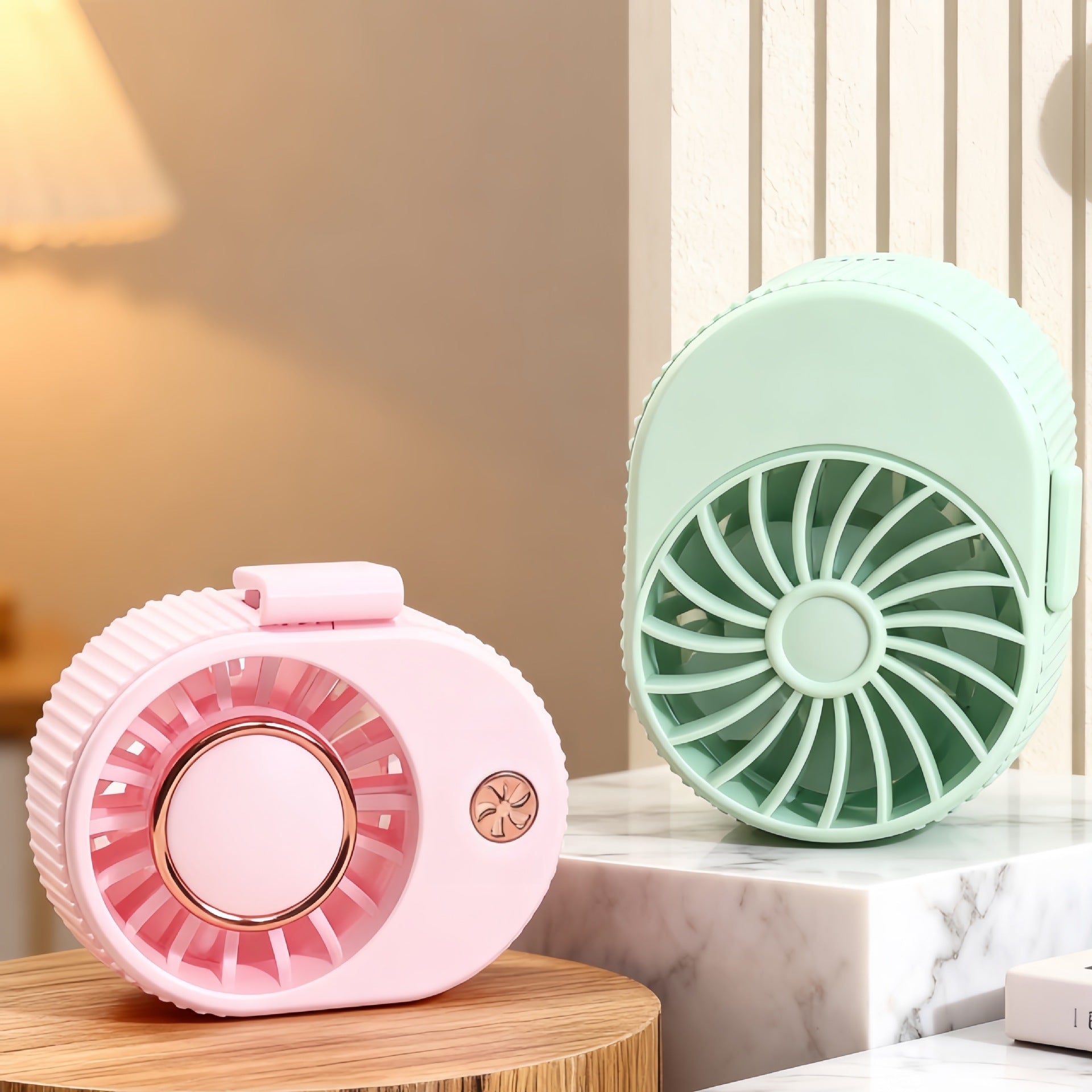 Women Portable Mini Fan USB Rechargeable Adjustable Tilt Compact Personal Cooling