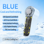 Portable Mini Cooling Fan With 199 Speeds and LED Display Compact Handheld Cooler