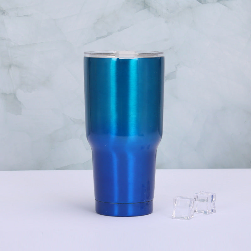 Unisex Insulated Stainless Steel Mug Double-Walled Leak-Proof Lid with Straw Durable Design