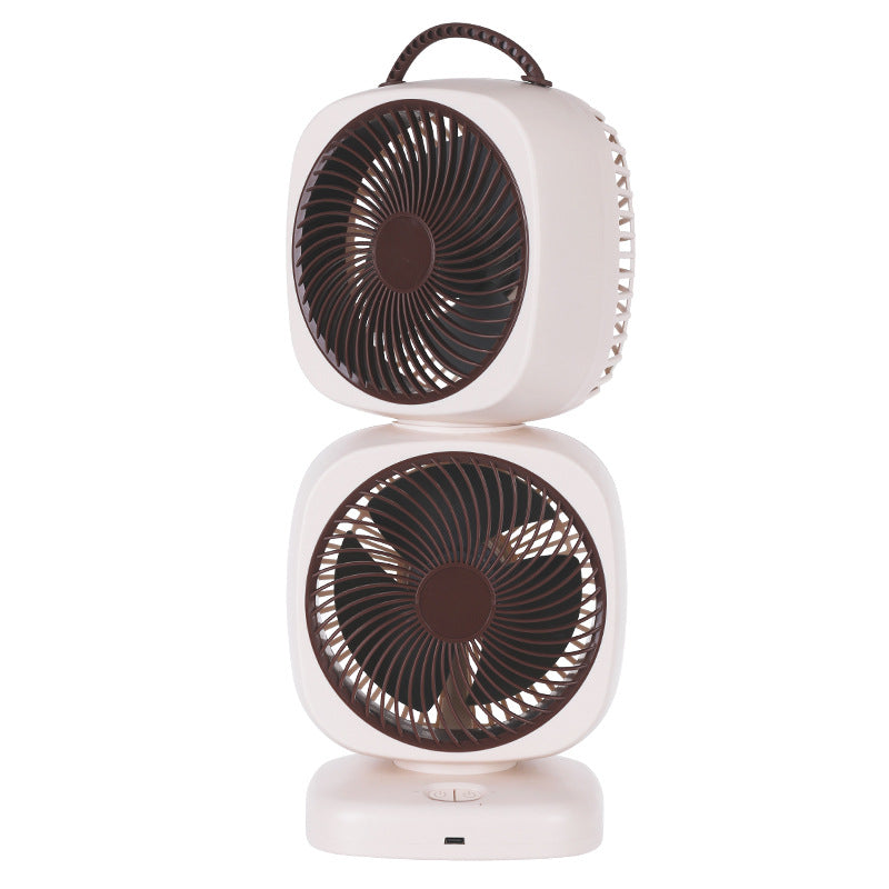 Dual Fan Portable Quiet Adjustable Speed Compact Personal Fan
