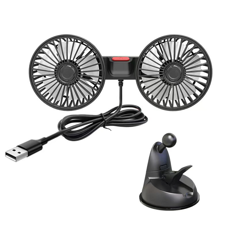 Portable Multi-Directional Car Ventilation Fan Adjustable Head Compact Design Easy Install