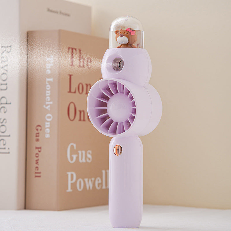 Women's Portable Hand Fan with Misting Function Ergonomic Compact Design