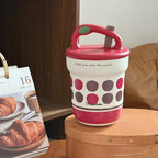 Cheerful Insulated Thermos With Practical Handle Lightweight Plastic Kettle For Women