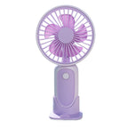 Unisex compact portable hand fan with foldable stand and quiet brushless motor rechargeable