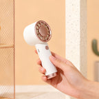 Portable Handheld Fan with Powerful Battery USB Rechargeable White and Rose Gold Lightweight