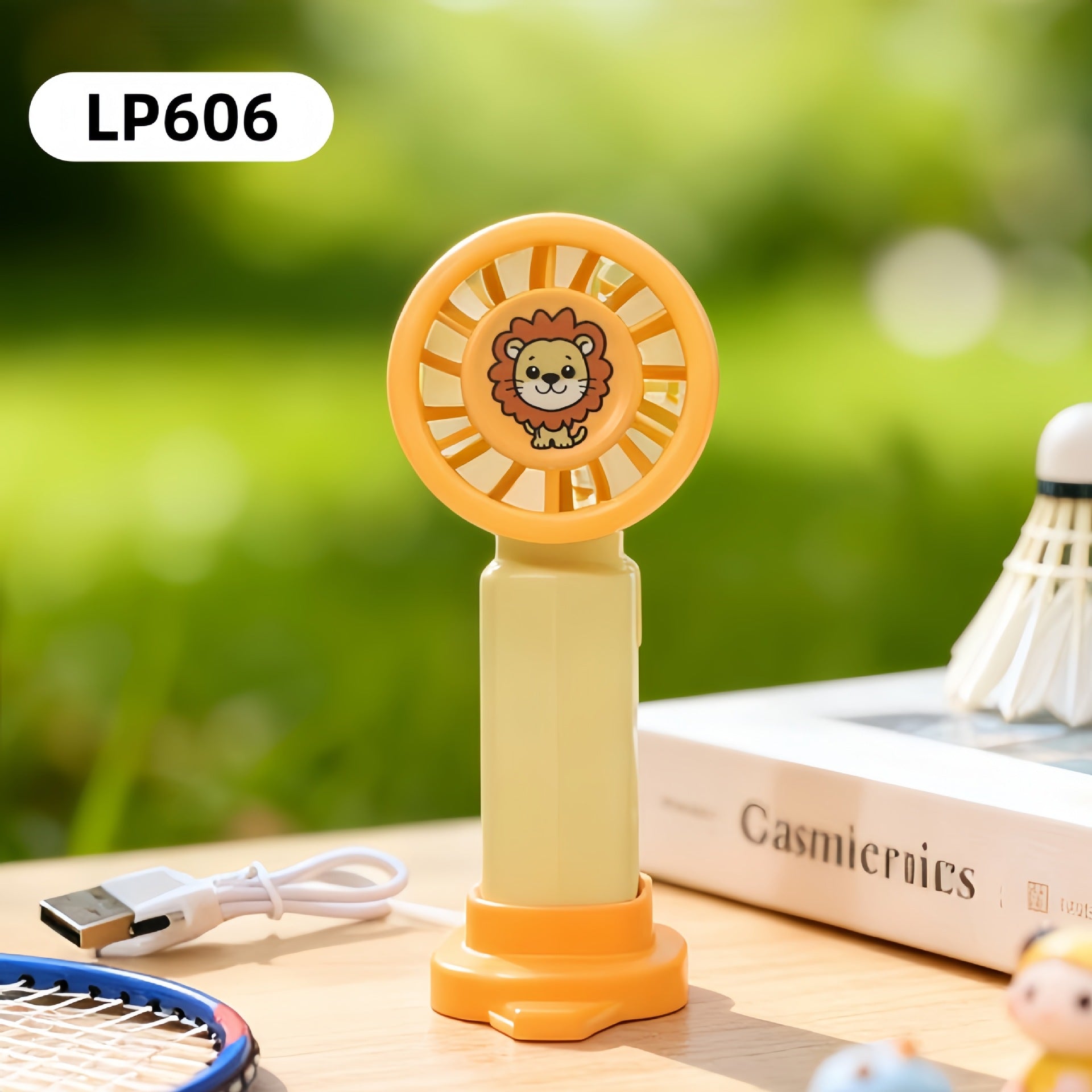 Portable USB Rechargeable Handheld Fan with Cute Rabbit Design Lightweight Personal Cooling Fan