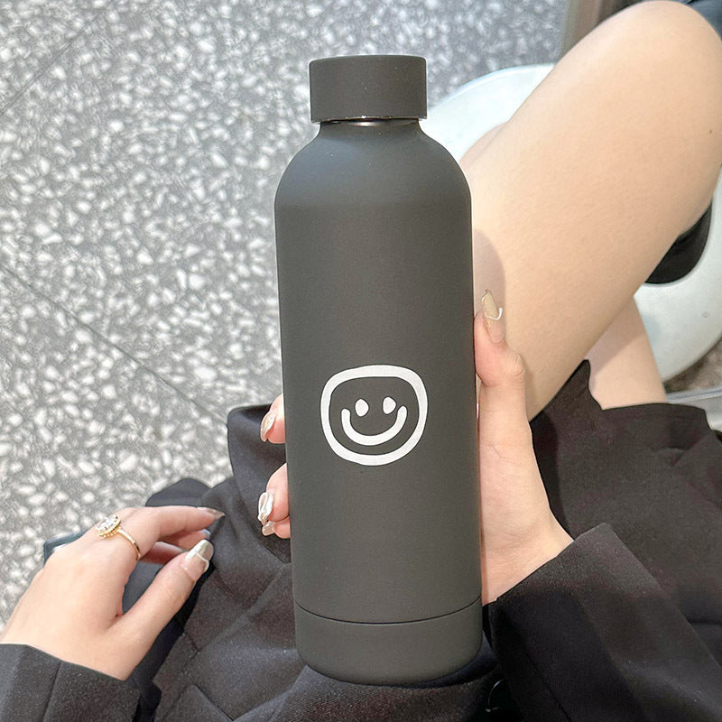 Women's Insulated Stainless Steel Water Bottle Double Vacuum Seal Fun Emoji Design