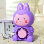 Portable USB Mini Fan Cute Rabbit Design Adjustable Speed Quiet Operation