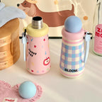 Women’s Water Bottle with Creative Lid Funny Design Leak-Proof Portable Durable