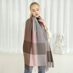 Ladies Throw Blanket Soft Lightweight Cozy Check Pattern Warm Tones