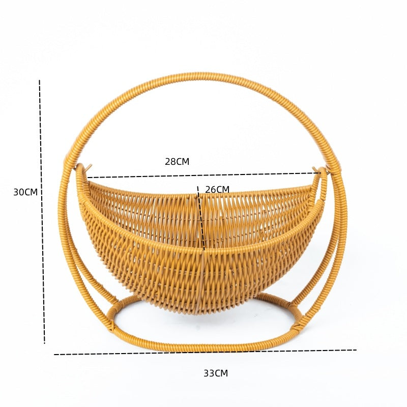 Handwoven Decorative Fruit Bowl 28cm Diameter Unisex Kitchen Basket