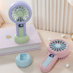 Portable Handheld Fan for Women with Digital Speed Display Compact Lightweight Rechargeable