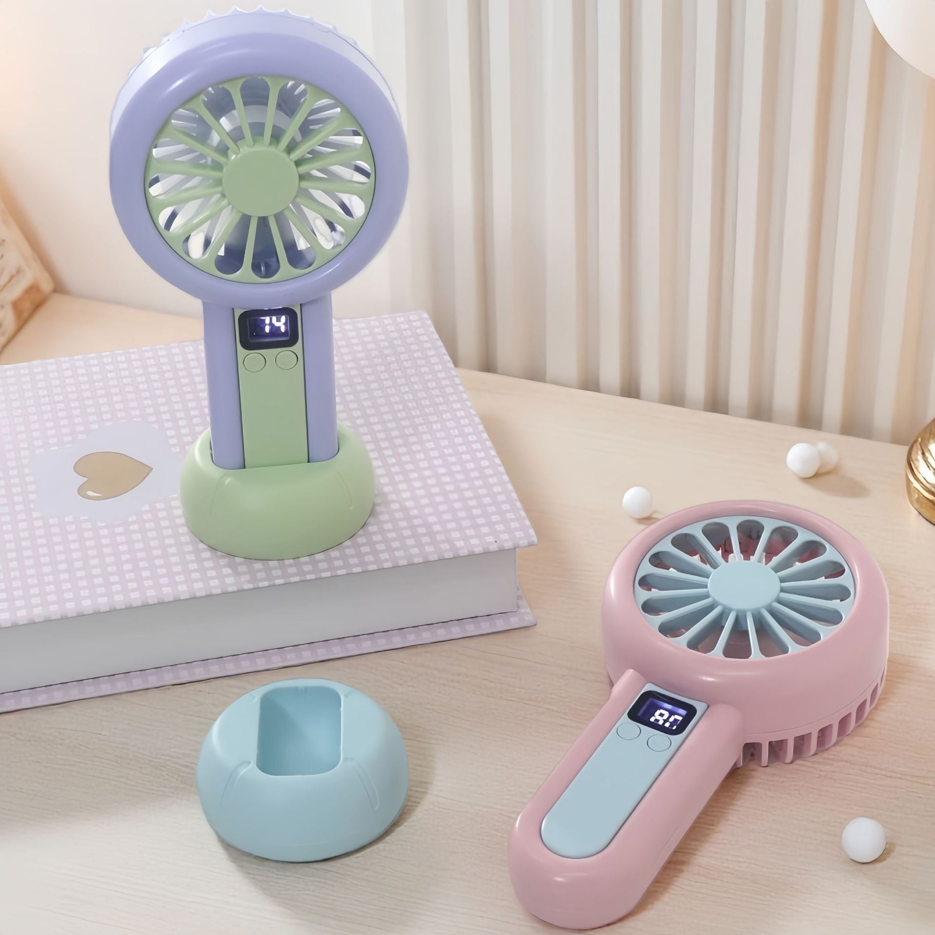 Portable Handheld Fan for Women with Digital Speed Display Compact Lightweight Rechargeable