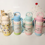 Women's Insulated Water Bottle BPA-Free Plastic Animal Design with Carrying Strap Leak-Proof